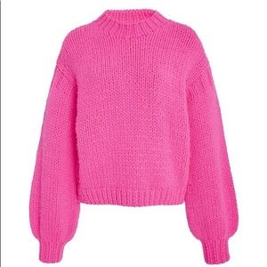 Ulla Johnson Hot Pink Rhea Wool Mock Sweater S